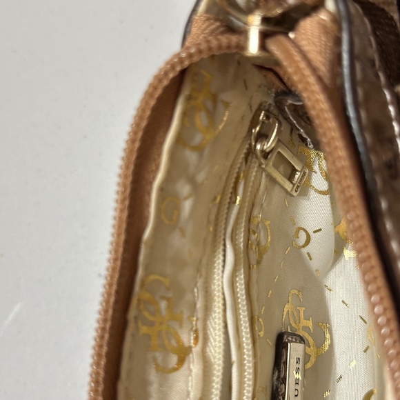 Guess Vintage Y2K Gold Giraffe Wristlet Mini Purse Bag Brown and Tan - Picture 8 of 12